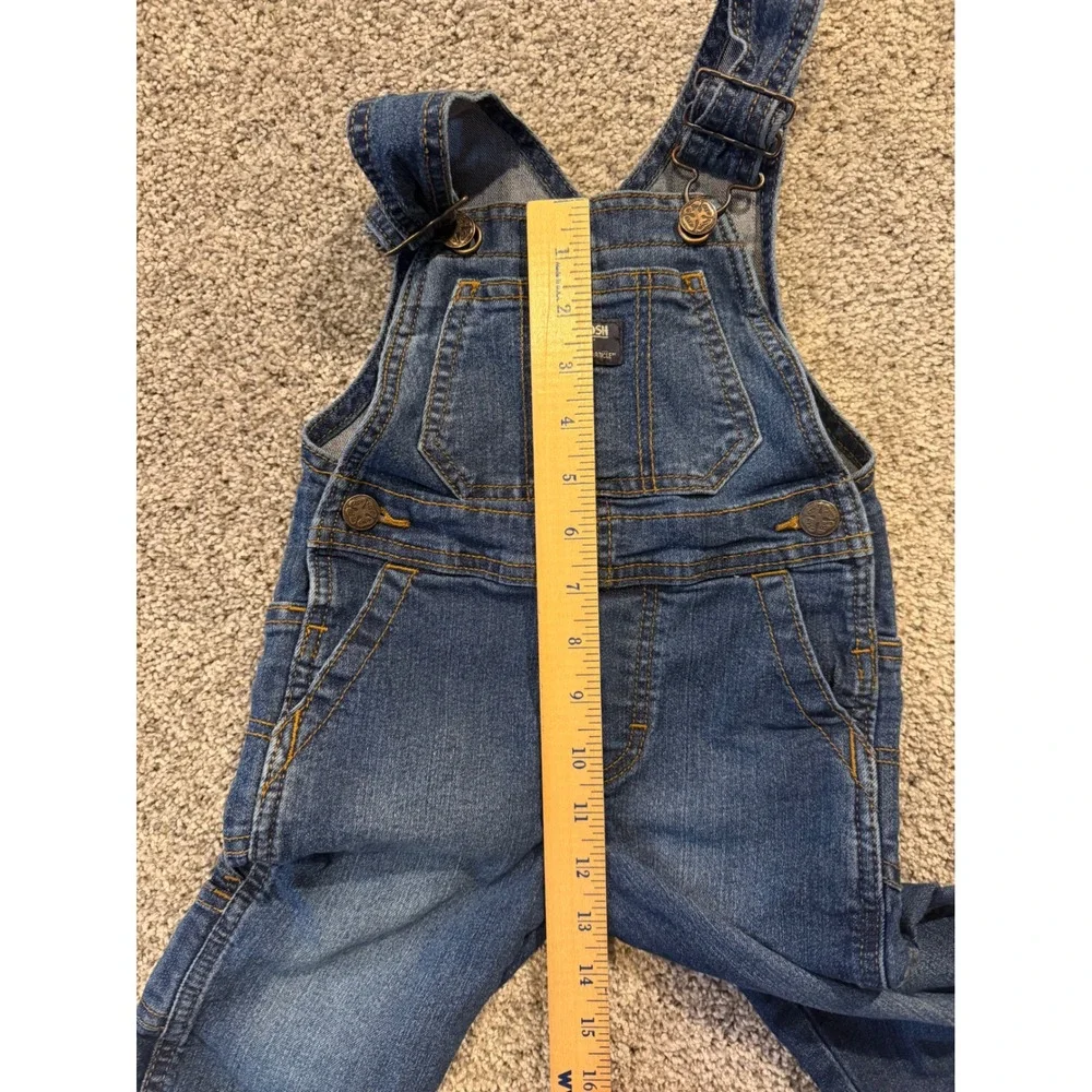 OshKosh B'gosh Overalls Toddler 2T Blue Denim Bib‎ Pocket Adjustable Straps
